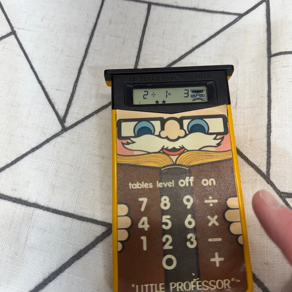 Texas Instruments Little Professor Learning Tool OS Yellow Vintage Math Toy